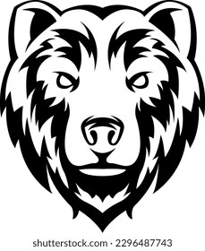 Head of bear. Abstract character illustration. Graphic logo design template for emblem. Image of portrait.