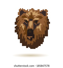 Head bear abstract isolated on a white backgrounds, vector illustration