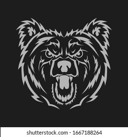 head bear angry face vector illustrations 