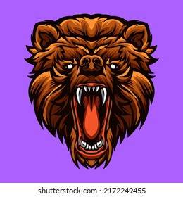 Head Bear Animal Vector Illustration