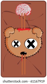 head of a bear with broken brains