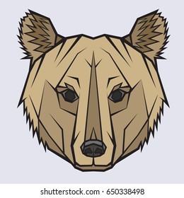 The head of bear in cartoon style. Can be used for logo, tattoo, print, corporate identity.