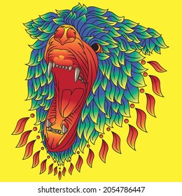 head bear color gradient illustration