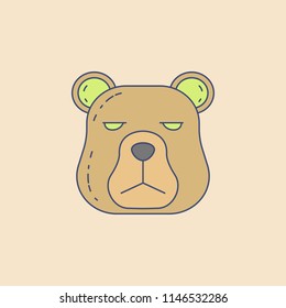 the head of a bear field outline icon. Element of outdoor recreation icon for mobile concept and web apps. Field outline the head of a bear icon can be used for web and mobile