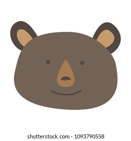 head of a bear flat illustration