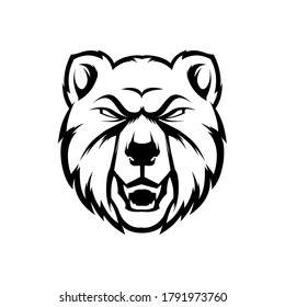 head bear hand drawn engravings