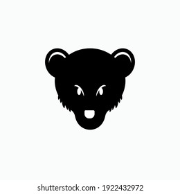 Head Bear Icon. Bearish Symbol - Vector. 
