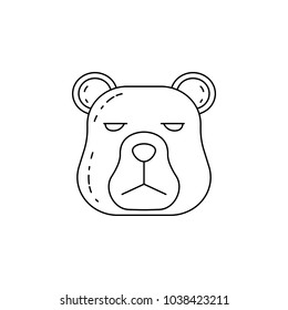 the head of a bear icon. Element of camping and outdoor recreation for mobile concept and web apps. Thin line icon for website design and development, app development. Premium icon on white background