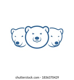 Head Bear logo vector concept. Bear logo design template. Illustration