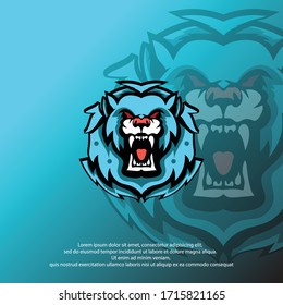 Head bear mascot, Esports bear logo emblem, bear character