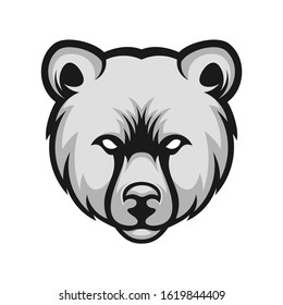 Head Bear mascot logo, Bear logo vector template