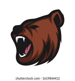 Head Bear mascot logo, Bear logo vector template