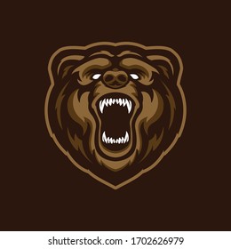 head Bear mascot,icon,E-sport Logo design inspiration.