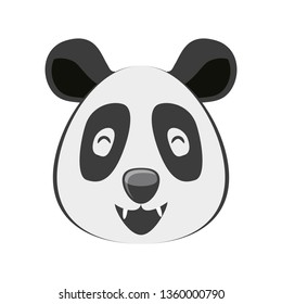 head of bear panda wildlife animal icon