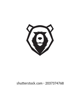 HEAD  BEAR  ROAR  LOGO  VECTOR  SYMBOL  ILLUSTRATION  MINIMALIST  DESIGN