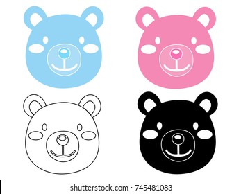 head bear set colored