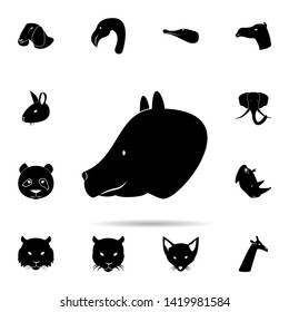 head of bear silhouette icon. Universal set of animals for website design and development, app development