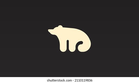 Head of Bear Silhouette Logo Design Concept Vector. Animal Logo Template Vector