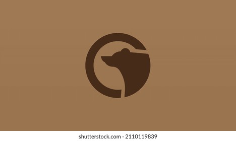 Leiter der Bear Silhouette Logo Design Konzept Vektor. Vorlage für Tierlogo, Vektor