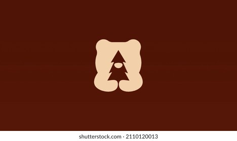 Head of Bear Silhouette Logo Design Concept Vector. Animal Logo Template Vector