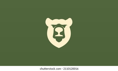 Head of Bear Silhouette Logo Design Concept Vector. Animal Logo Template Vector