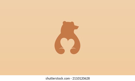 Head of Bear Silhouette Logo Design Concept Vector. Animal Logo Template Vector