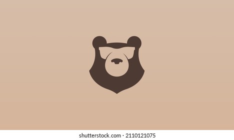 Head of Bear Silhouette Logo Design Concept Vector. Animal Logo Template Vector