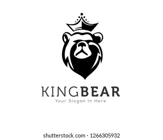 Head bear in square logo design inspiration