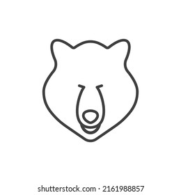 Head of bear symbol. Bear icon, logo. Team mascot, minimal sign