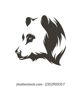 Diseño de ilustración vectorial del oso de la cabeza. Plantilla de diseño del logotipo del oso principal.