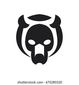 Head of a bear vector logo illustration of a flat style quality design icons art
