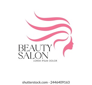 head of a beauty woman, beauty salon logo concept vector graphic design