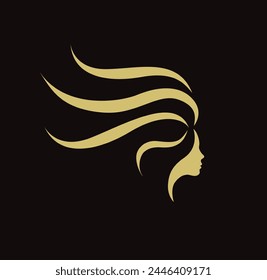 head of a beauty woman, beauty salon logo concept vector graphic design