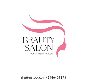 head of a beauty woman, beauty salon logo concept vector graphic design