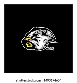 head beaver agressive concept mascot logo