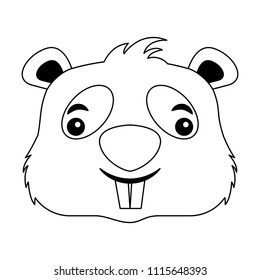 head of beaver canada isolated icon