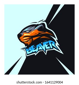 head beaver mascot logo concept