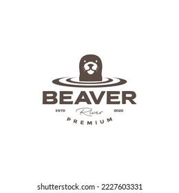 head beaver with water logo design