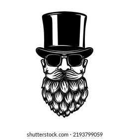 Head with beer hop beard. Vector illustration