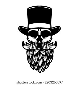 Head with beer hop beard. Vector illustration
