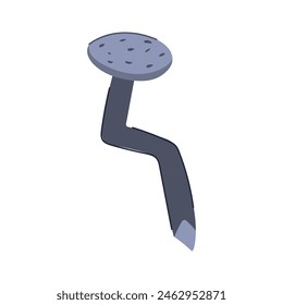 dibujo animado de uñas dobladas cabeza. espiga vieja, herramienta de óxido, signo de cabeza afilada signo de uñas dobladas. símbolo aislado Ilustración vectorial