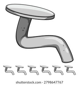 head bent nail cartoon. spike old, rust tool, sign sharp head bent nail sign colorful illustration