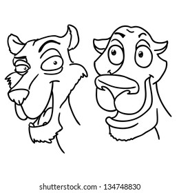 head of big cat, expressive, contour