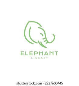 diseño de logotipo moderno de la línea elefante de la cabeza grande del oído
