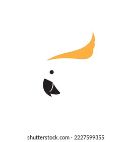 head bird cackatoo minimal logo design vector