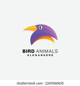 head bird gradient color vector illustration template