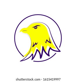 Head bird icon logo vector in color illustration on white background