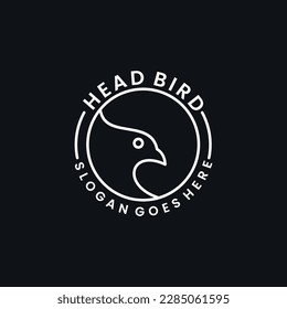 Plantilla de diseño de icono de logotipo de pájaro cabeza