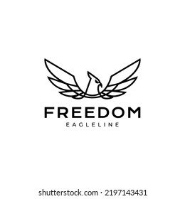 head bird minimal falcon wings logo design