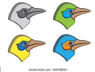 the head of the bird, a parrot